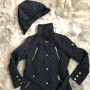 Navy Blue trench coat/ Rain Jacket
